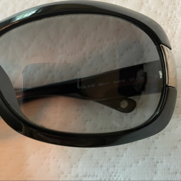 Versace Black Wraparound Sunglasses with Glossy Finish - Picture 9 of 9